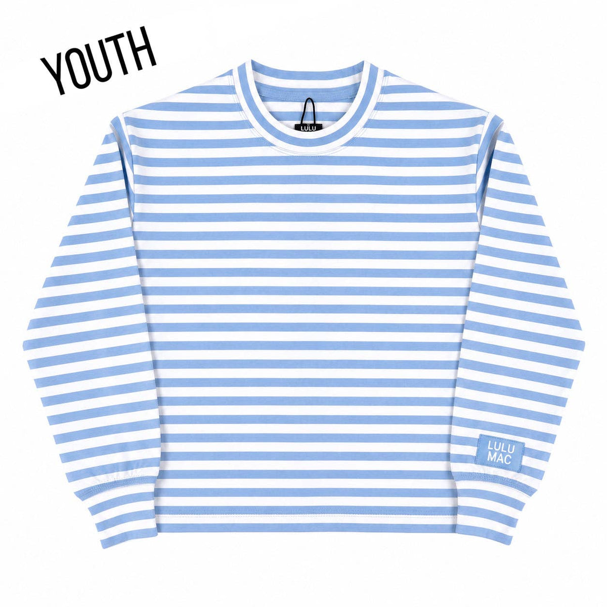 KD-MC-STRIPE MONO-TAG PATCH YOUTH LONG SLEEVE TOP-LIGHT BLUE