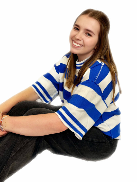 Gameday Stripe Knit Oversized Top