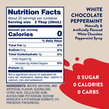 Sugar Free White Chocolate Peppermint Syrup