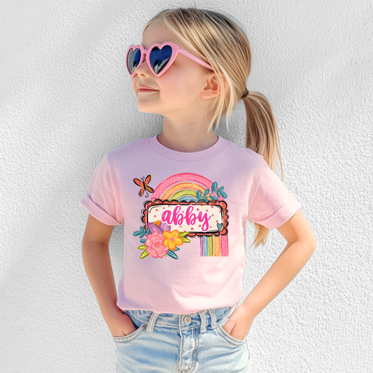 Spring Kids Name Frame Tee
