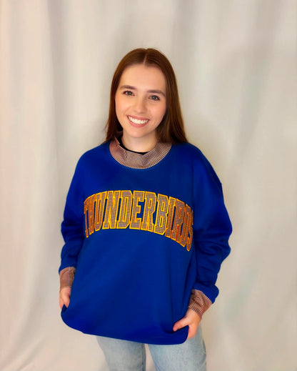Thunderbirds Gingham Mockneck Sweatshirt