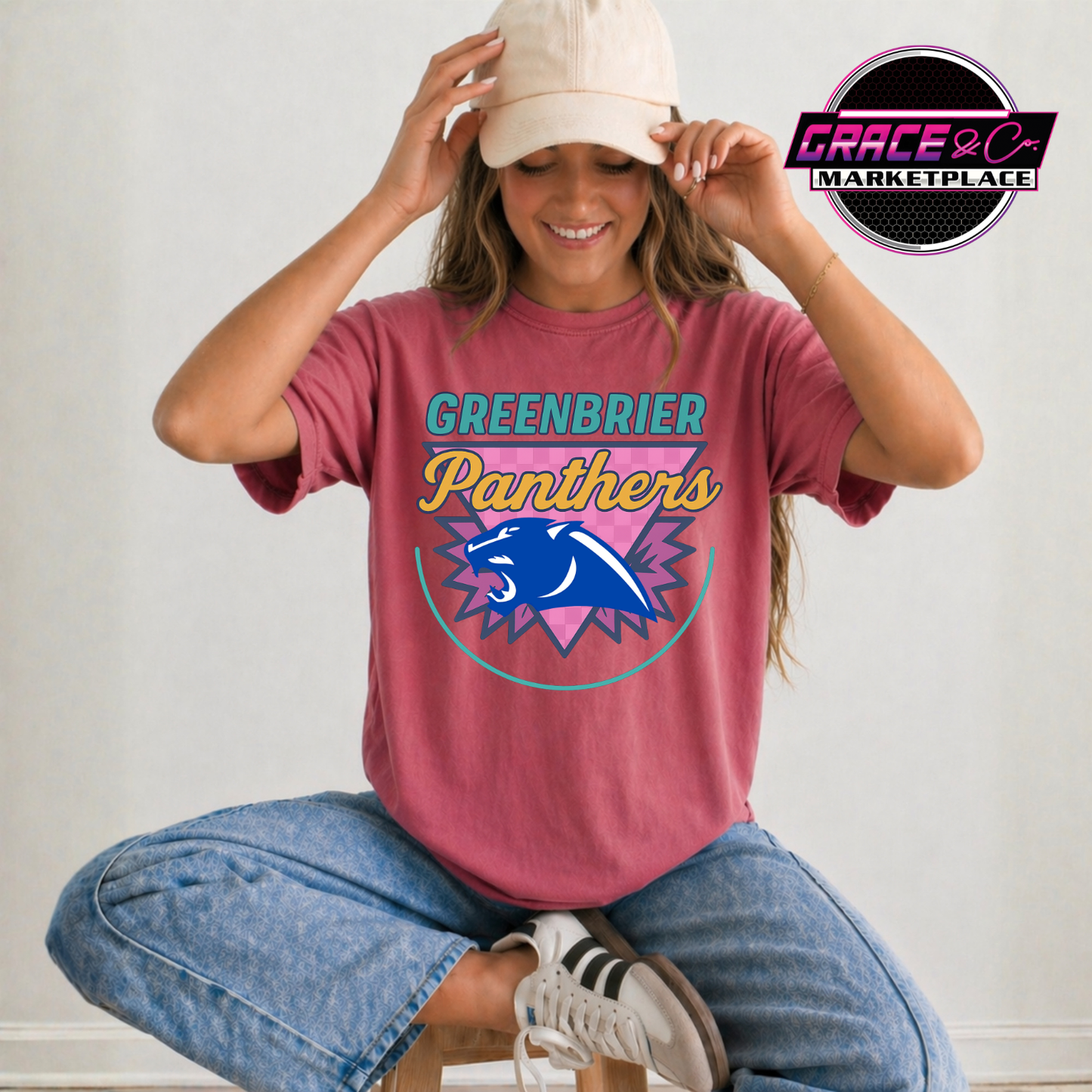 Panthers Retro Circle Tee