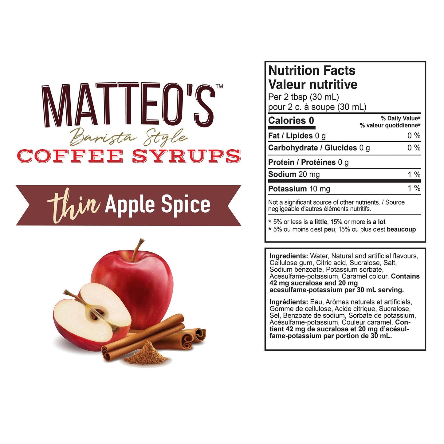Sugar Free Coffee Syrup, Apple Spice