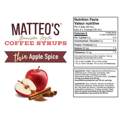 Sugar Free Coffee Syrup, Apple Spice