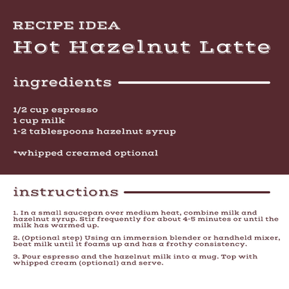 Matteo's Sugar Free Coffee Syrup, Hazelnut, 0 Calories, 0 Sugar, Keto Friendly