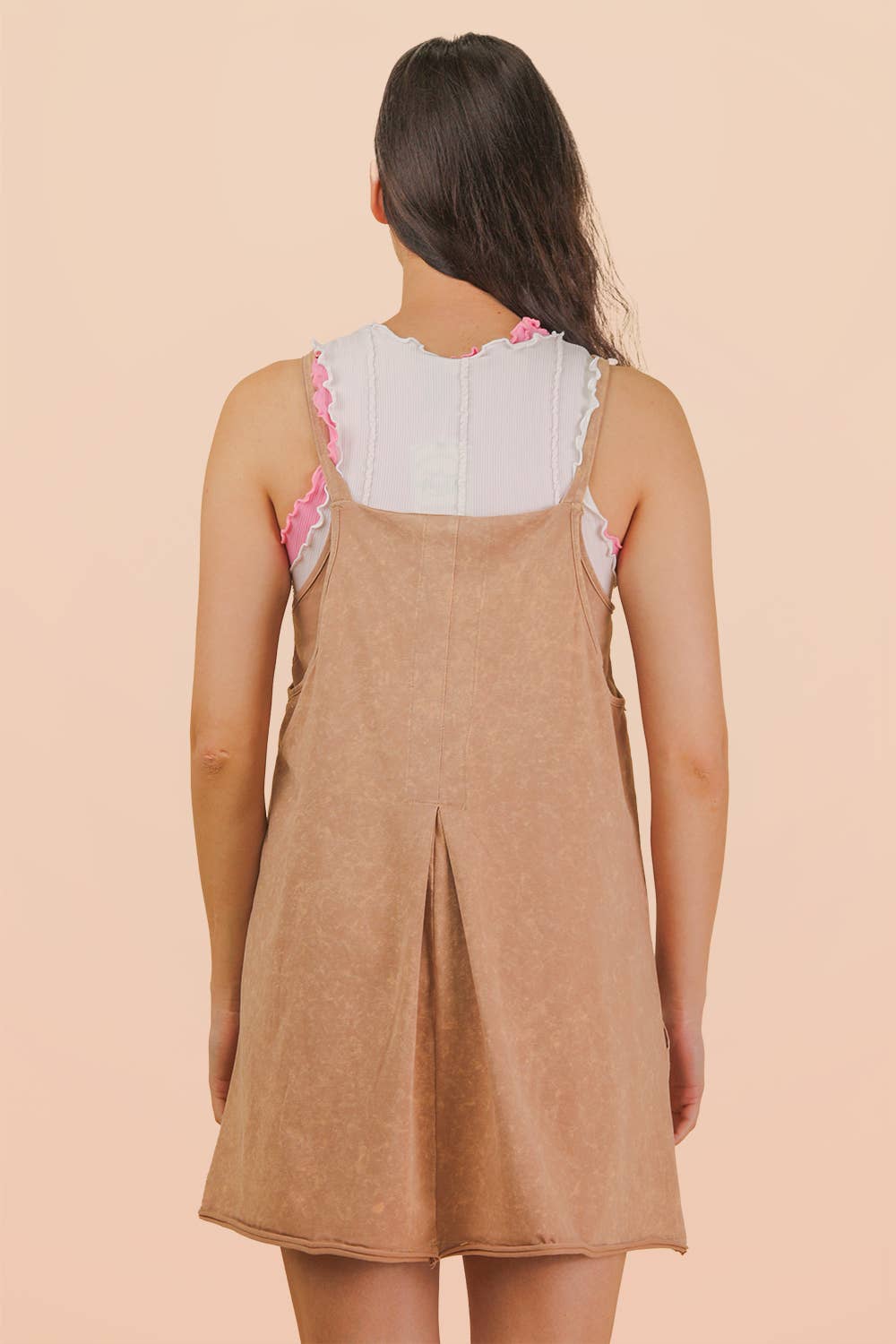 Mineral Washed Knit Mini Dress with Shorts Inside