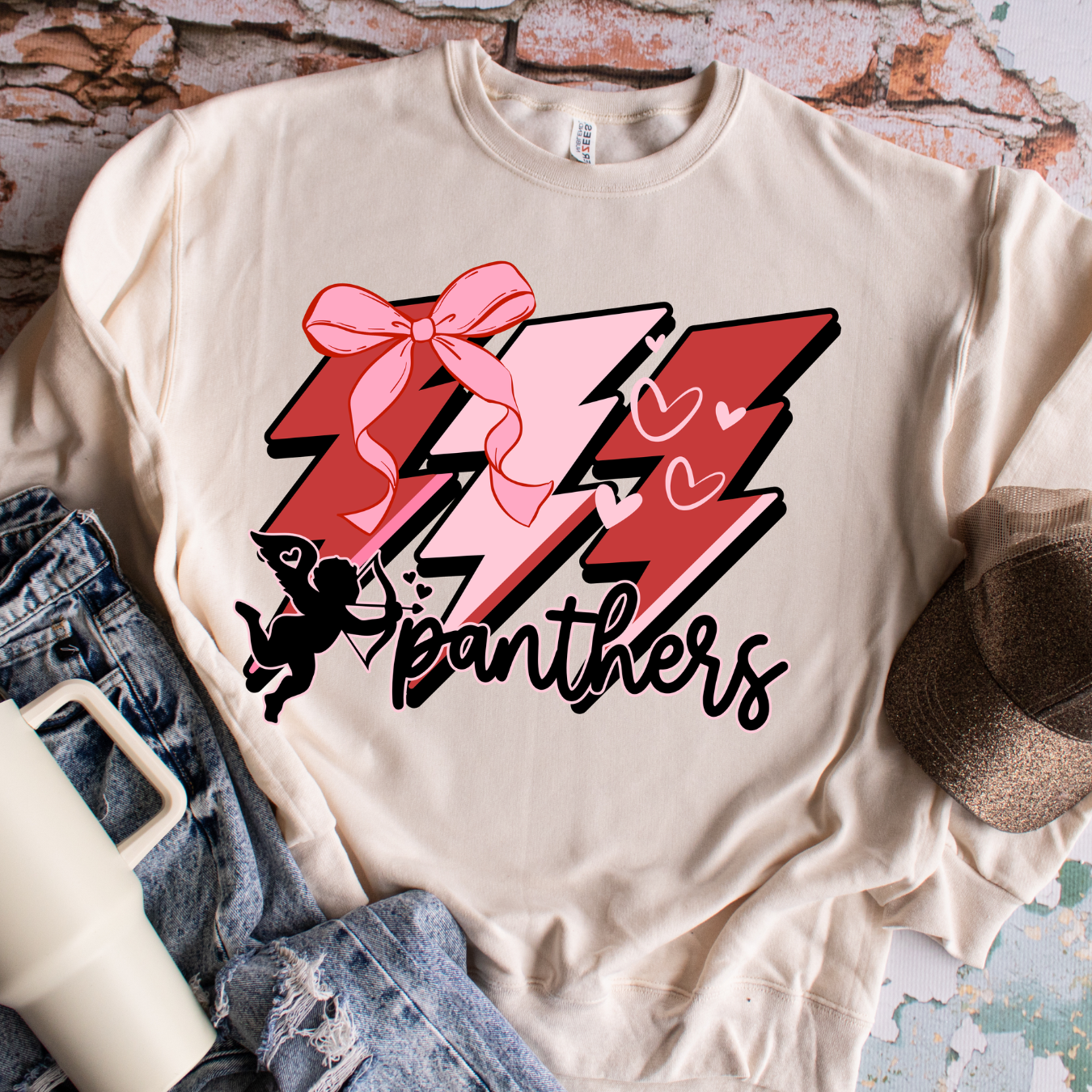 Panthers Cupid Bolts Tee/Sweatshirt