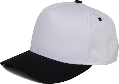 Men/Women's 2-Tone Blank Snapback Hat - Black/White