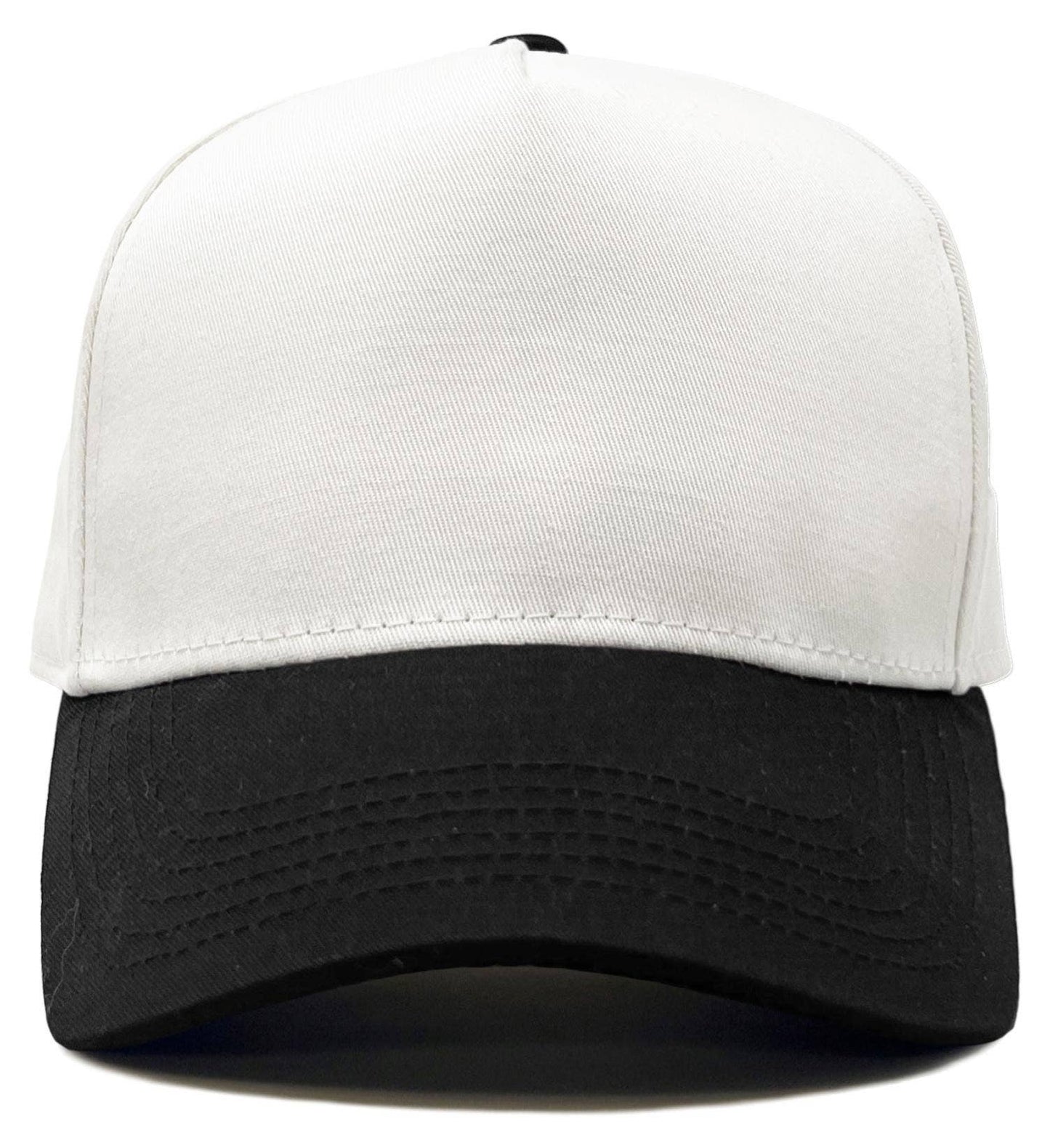 Men/Women's 2-Tone Blank Snapback Hat - Black/White