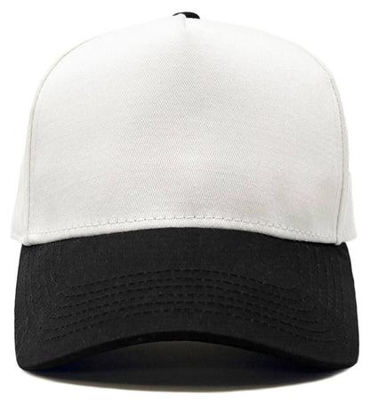 Men/Women's 2-Tone Blank Snapback Hat - Black/White