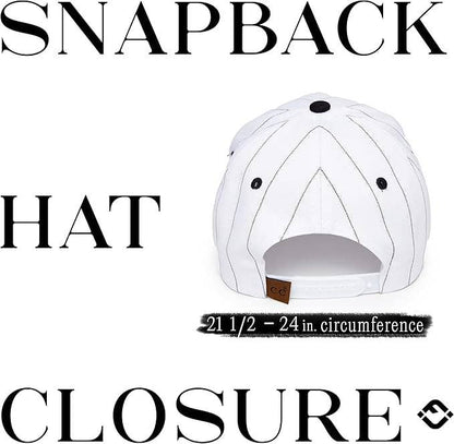 Men/Women's 2-Tone Blank Cap - Pinstripe - Black/White