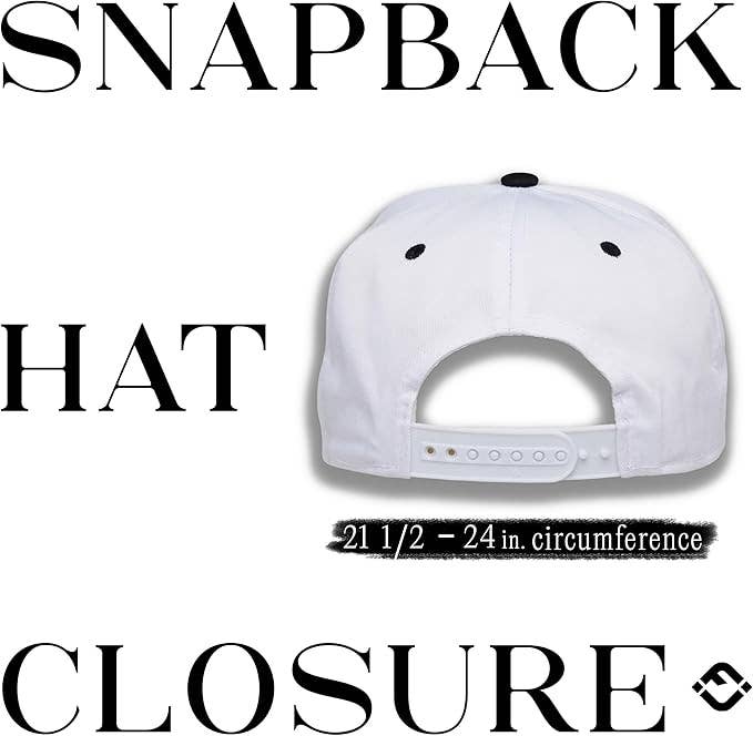 Men/Women's 2-Tone Blank Snapback Hat - Black/White
