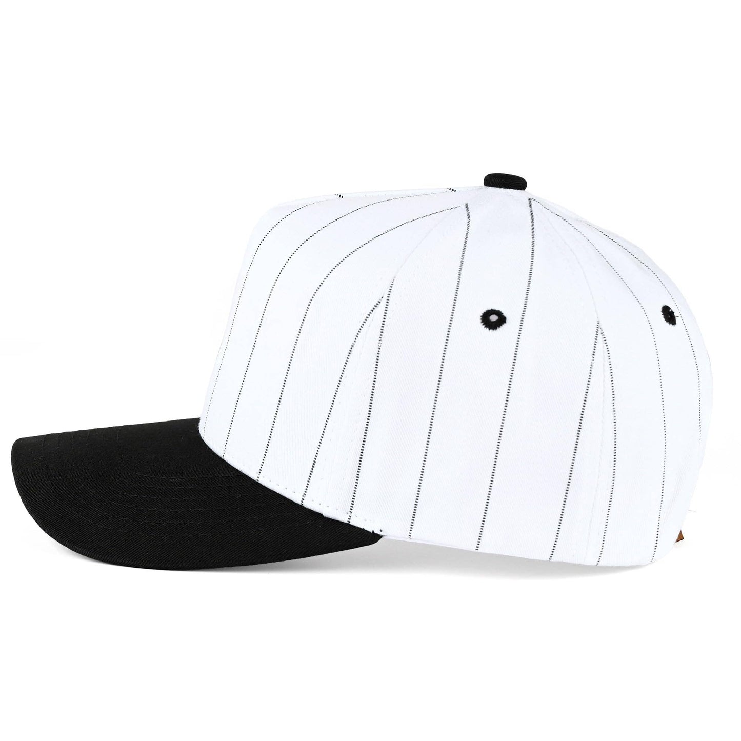 Men/Women's 2-Tone Blank Cap - Pinstripe - Black/White