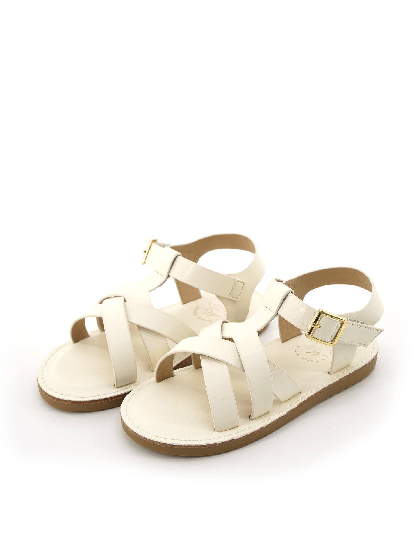 Layered Criss-Cross Front Sandals - White