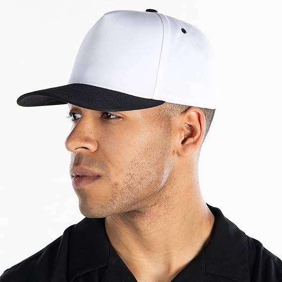 Men/Women's 2-Tone Blank Snapback Hat - Black/White