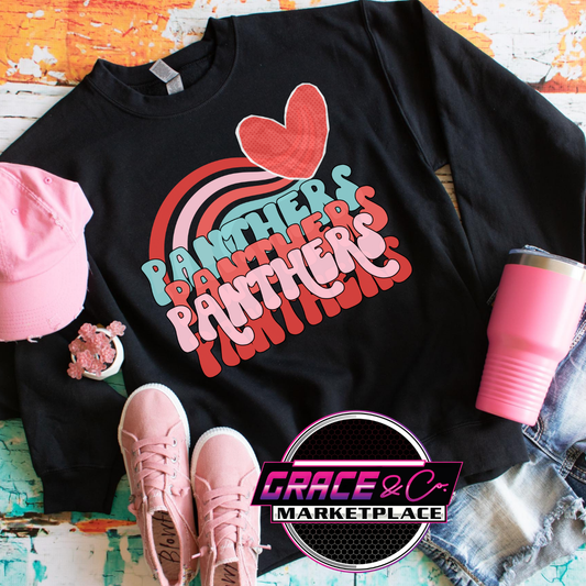 Panther Valentine Rainbow Tee/ Sweatshirt