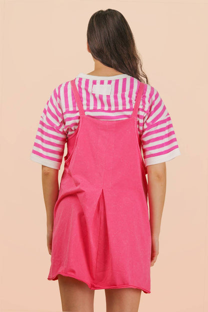 Mineral Washed Knit Mini Dress with Shorts Inside