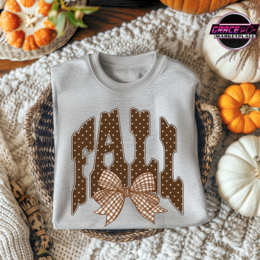 Fall Polka Dot Bow Tee