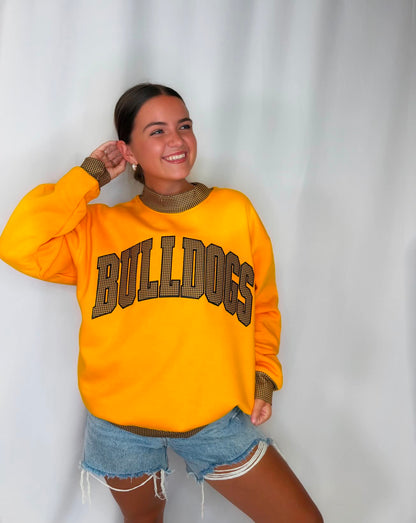Bulldogs Gingham Mockneck Sweatshirt