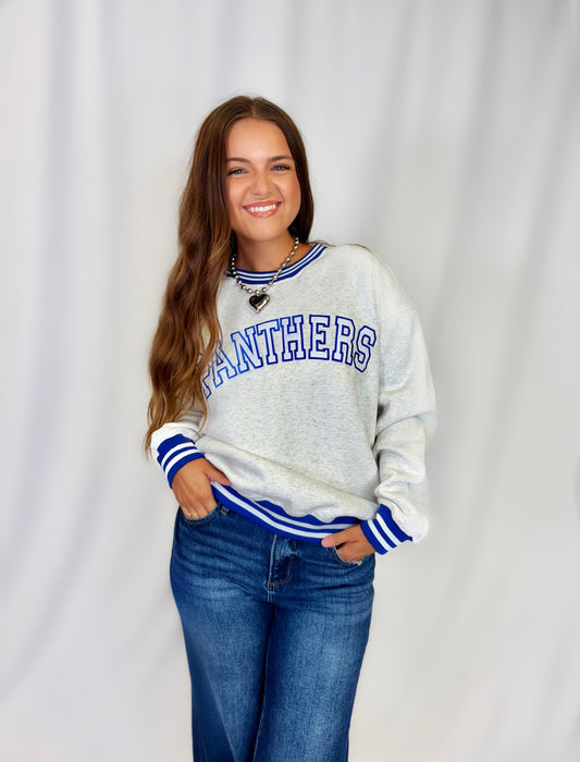 Vintage Panthers Embroidered Crewneck