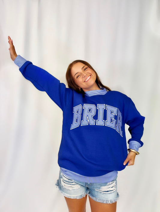 Gingham Brier Mockneck Crewneck (Copy)