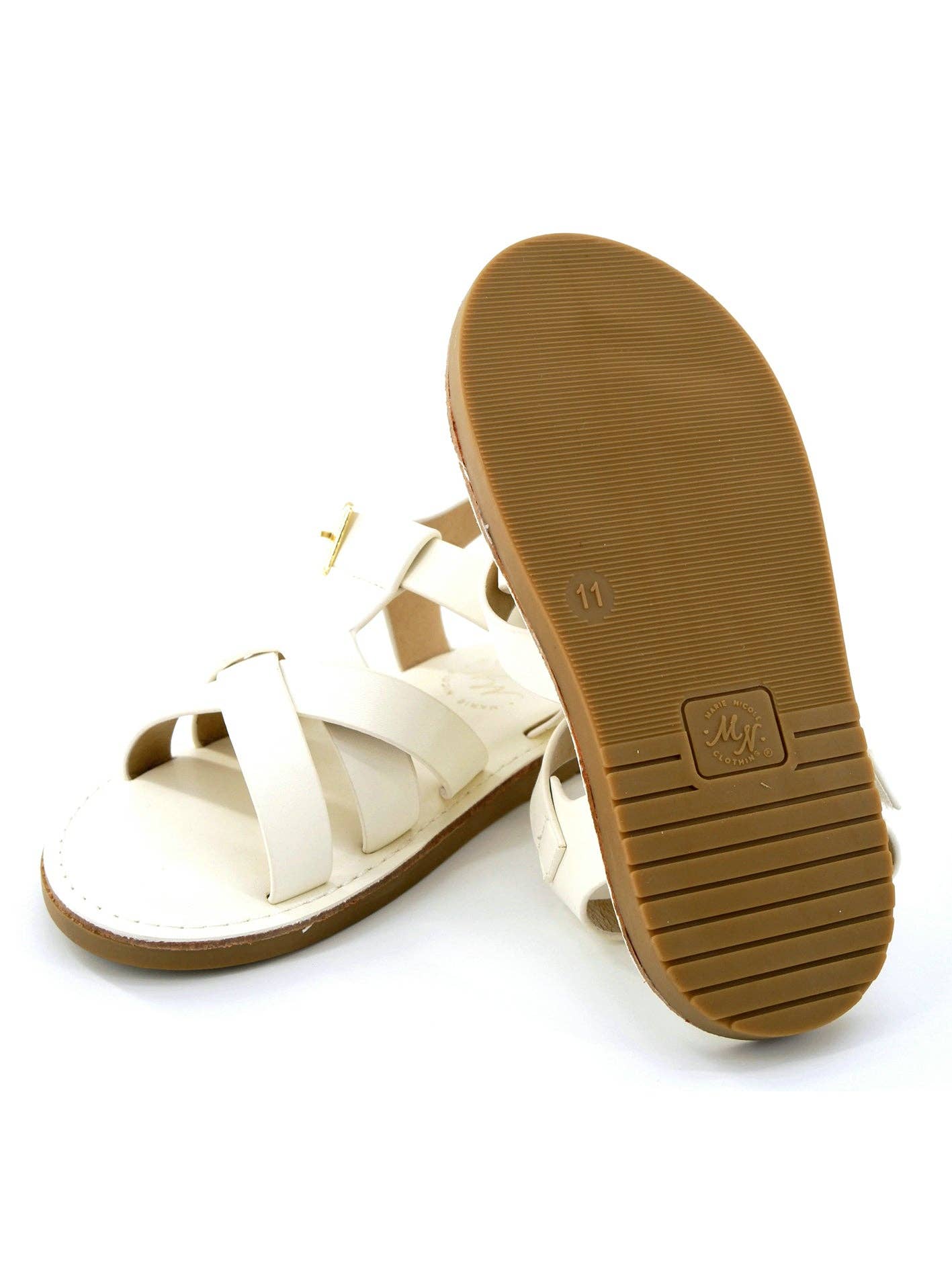Layered Criss-Cross Front Sandals - White