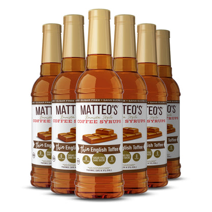 Matteo's Sugar Free Coffee Syrup, English Toffee, 0 Calories, 0 Sugar, Keto Friendly