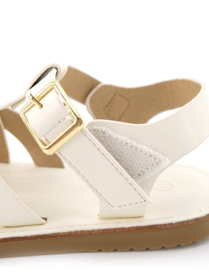 Layered Criss-Cross Front Sandals - White