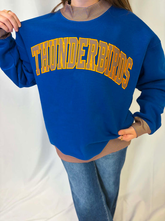 Thunderbirds Gingham Mockneck Sweatshirt