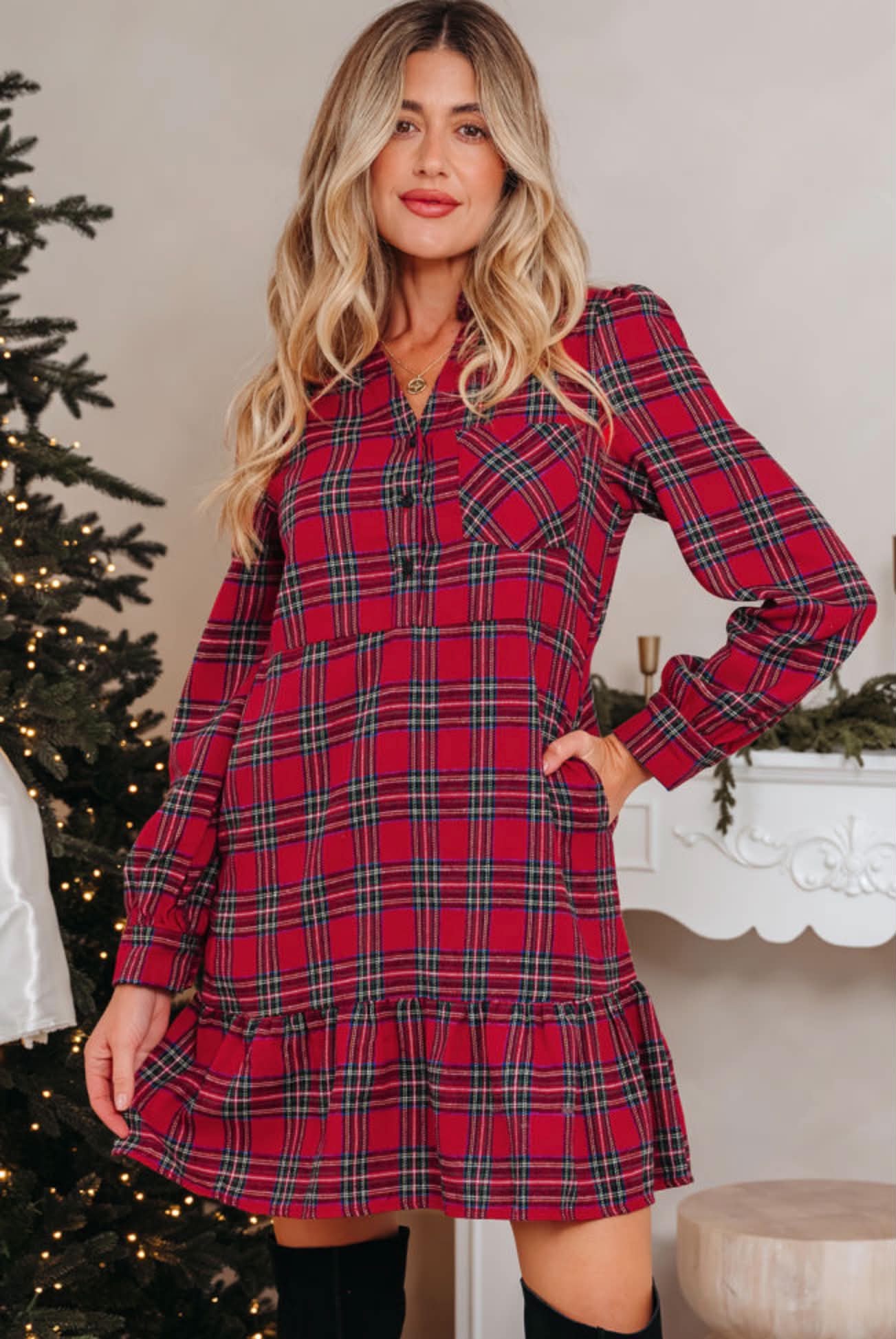 Festive Flannel Dress