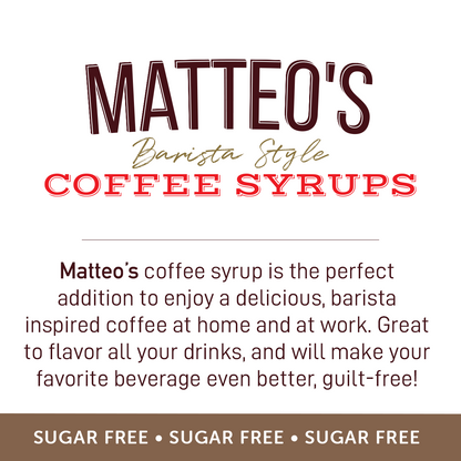 Matteo's Sugar Free Coffee Syrup, English Toffee, 0 Calories, 0 Sugar, Keto Friendly