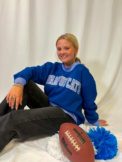 Wampus Cats Gingham Mockneck Sweatshirt