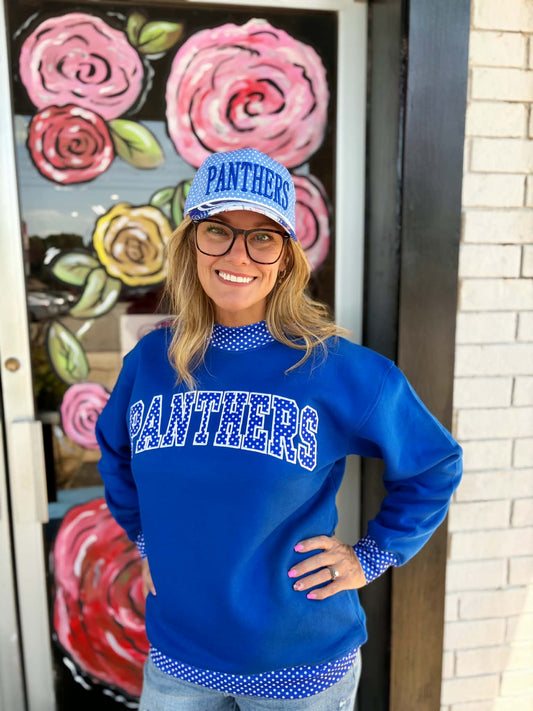 Panthers Fan Set ~ Mockneck Sweatshirt and Hat