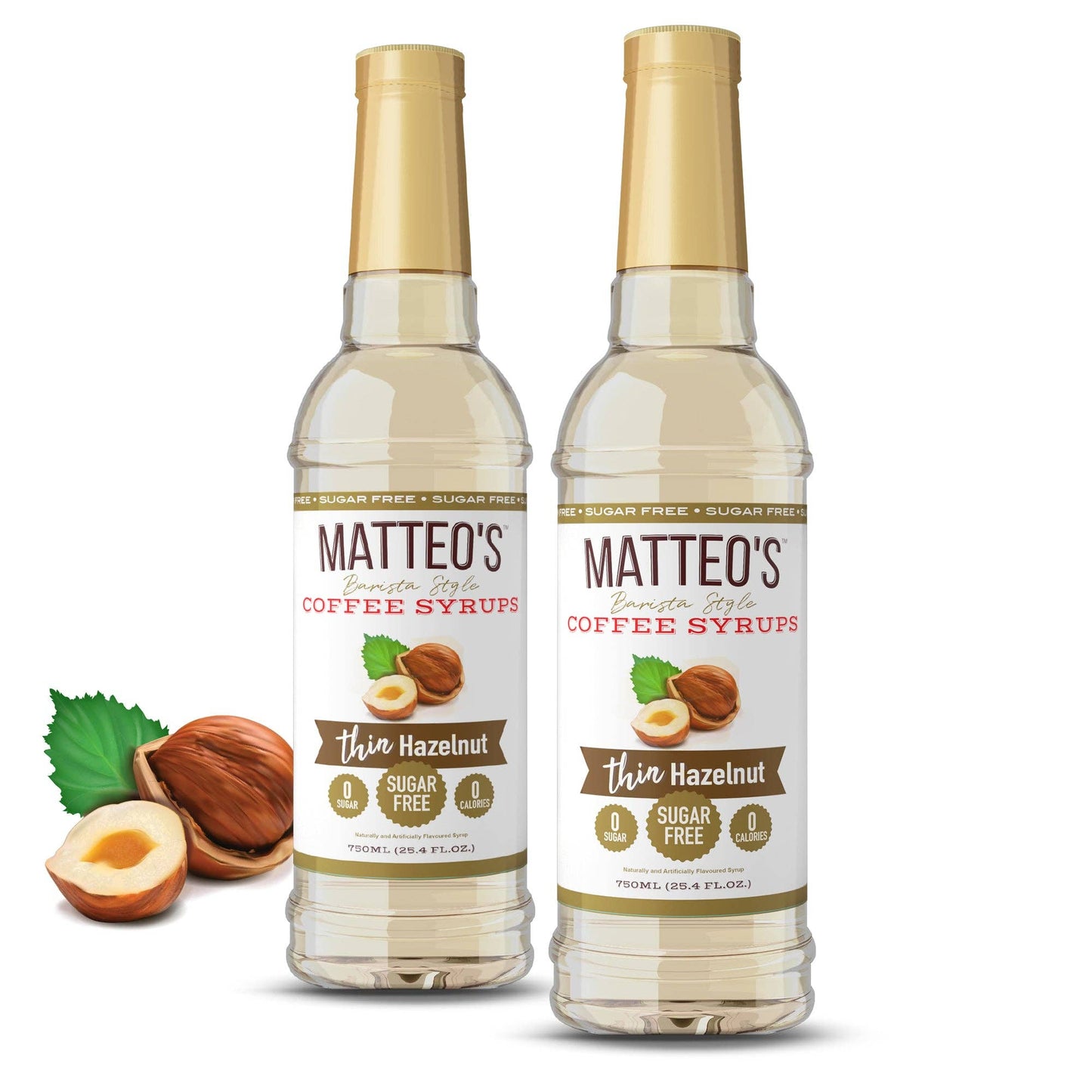 Matteo's Sugar Free Coffee Syrup, Hazelnut, 0 Calories, 0 Sugar, Keto Friendly