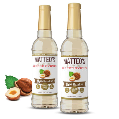 Matteo's Sugar Free Coffee Syrup, Hazelnut, 0 Calories, 0 Sugar, Keto Friendly