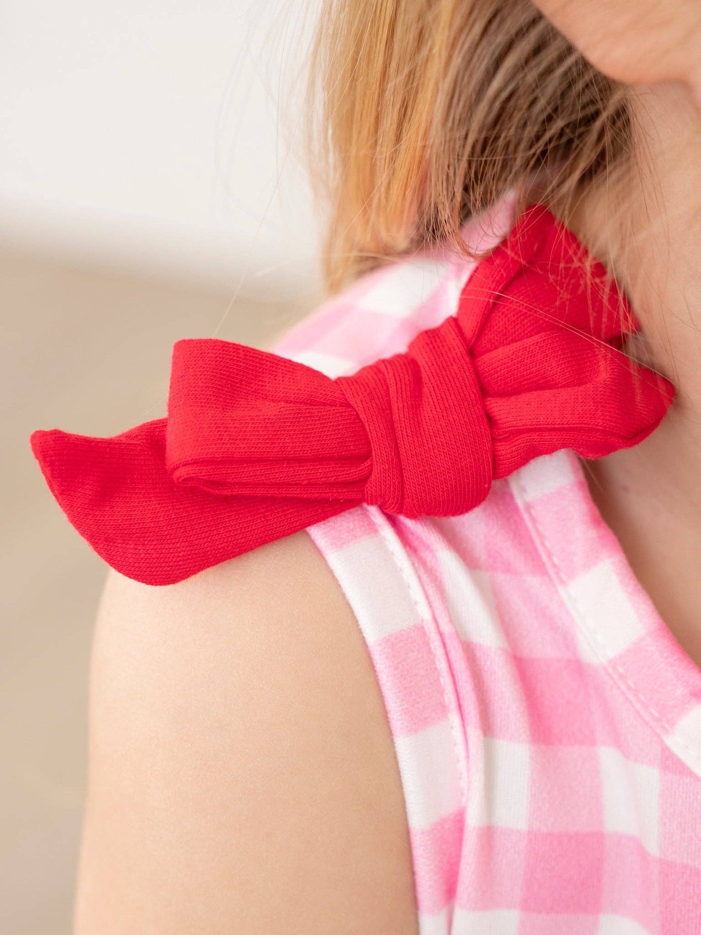 Strawberry Sweetness Embroidered Gingham Ruffle Outfit