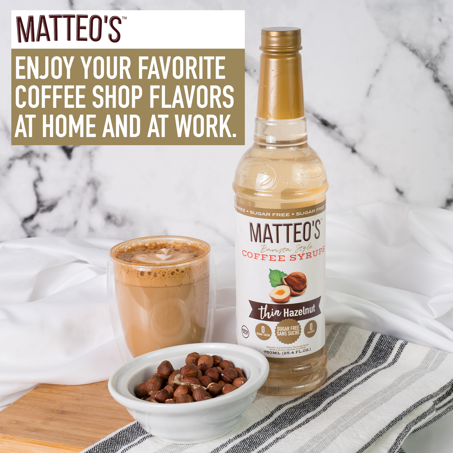 Matteo's Sugar Free Coffee Syrup, English Toffee, 0 Calories, 0 Sugar, Keto Friendly