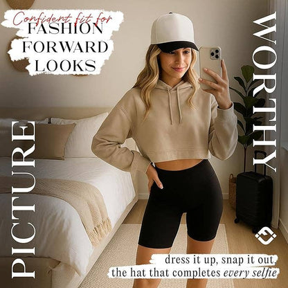 Men/Women's 2-Tone Blank Snapback Hat - Black/White
