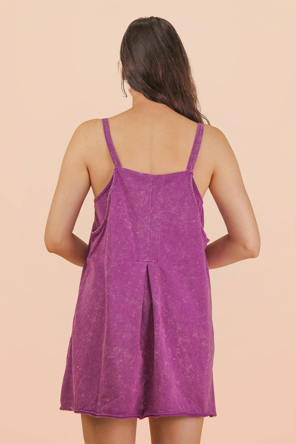 Mineral Washed Knit Mini Dress with Shorts Inside