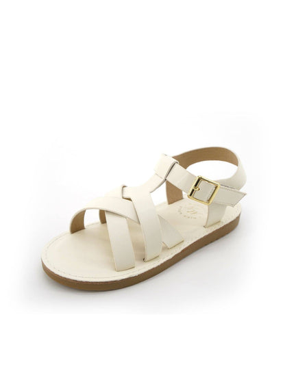 Layered Criss-Cross Front Sandals - White