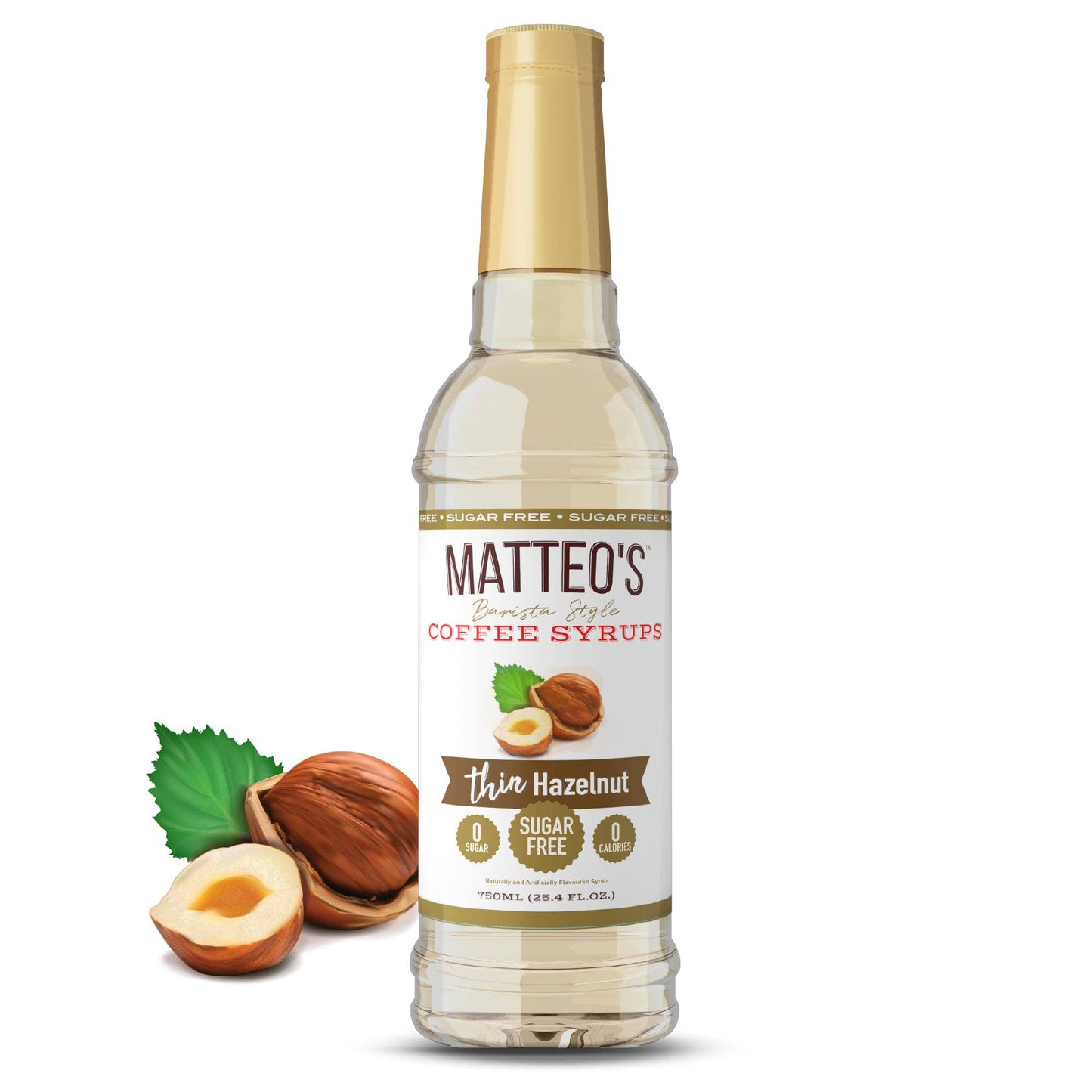 Matteo's Sugar Free Coffee Syrup, Hazelnut, 0 Calories, 0 Sugar, Keto Friendly