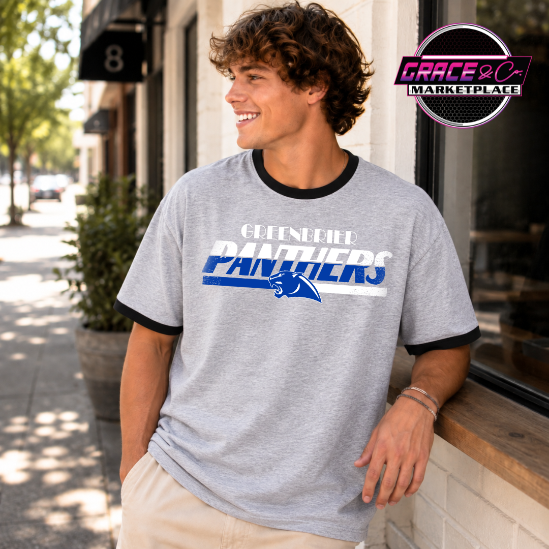 Greenbrier Panthers Retro Ringer Tee